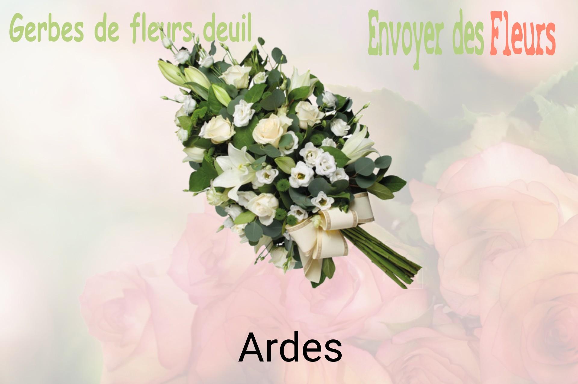 Gerbe de fleurs de deuil livrée à Ardes